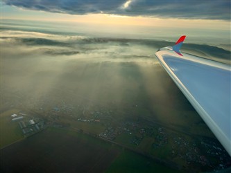 Křídlo Lambády v letu